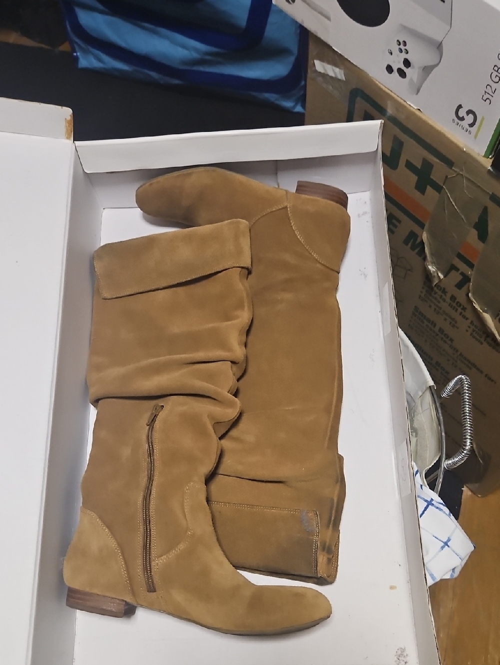 Banana Republic Tan Suede Over-the-Knee Slouch Boots
